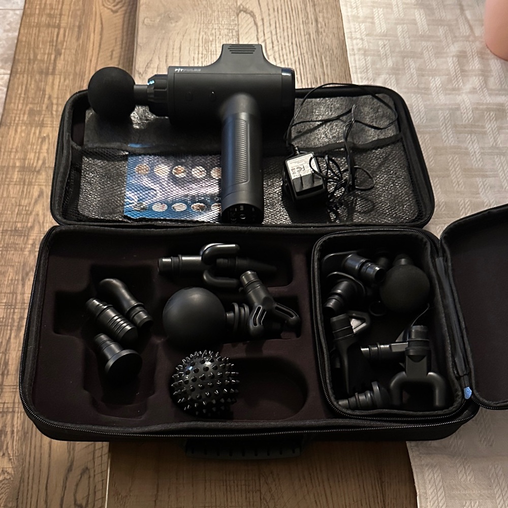 Pulse Black and Gray Massage Gun Set